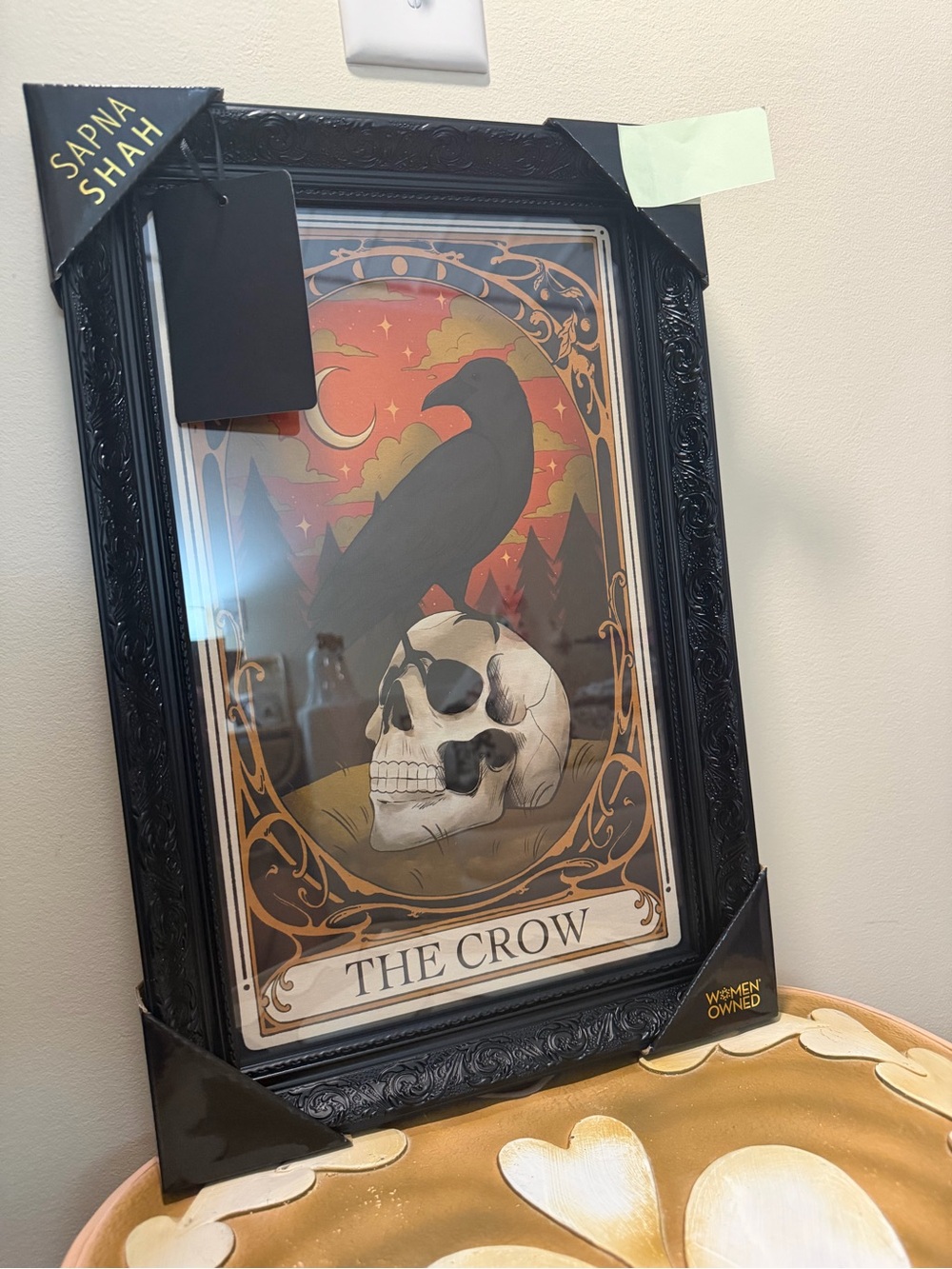Sapna Shah Tarot Card The Crow Black Framed Wall Hanging Picture